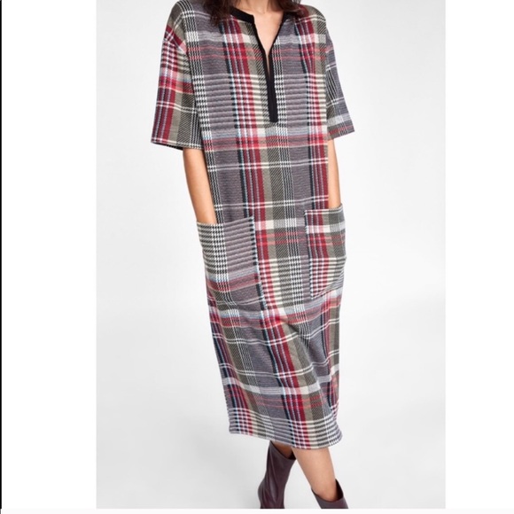 zara midi dress with pockets